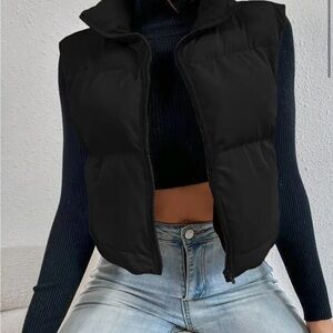 Women's Black Puffer Vest